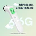 Viproud Termómetro digital infrarrojo sin contacto para frente, retroiluminación de tres colores, medición precisa, alarma de fiebre, apto para bebés, niños y adultos, color blanco - 7