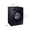 Samsung WW11DG5B25ABEG Waschmaschine, 11 kg, 1.400 U/min, Extra energiesparend, EEK: A (-10%), AI Ecobubble, SmartThings AI Energy Mode, SuperSpeed 39 Min, Hygiene-Dampfprogramm, Schwarz - 2
