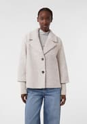 Comma Boucléjacke mit Rippbündchen und Reverskragen - 3