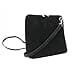 Lusso in pelle Genuine Italian Suede Front & Leather Back Handbag Crossbody Shoulder Bag with Detachable Strap (Black) - 1