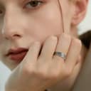 PHNIBIRD Anello da Uomo in Argento Sterling 925 con Turchese Naturale di Modello di Erba Nero Anello per Moda Retrò Misura Regolabile - 5