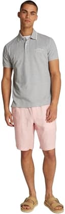 Tommy Hilfiger Polo de Manga Corta Hombre Left Chest Graphic Regular Fit, Gris (Light Grey Melange), M - 4