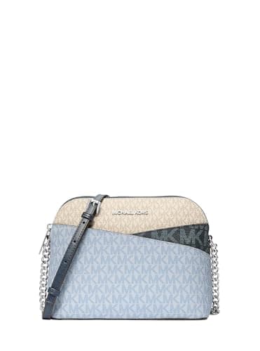 Michael Kors Jet Set Travel Dome Signature Logo Crossbody Bag Ocean Multi