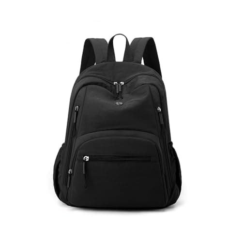 ZOVYRON Fashion Backpack for Women - Cute Nylon Rucksack Large Capacity Anti Theft Shoulder Bag Stylish Casual Daypacks with Multi-pocket for Work Travel & Daily Use (Black)