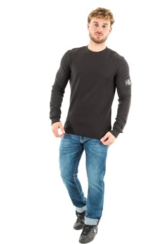 Calvin Klein Jeans Men's Long-Sleeve Knitted Top, Black (Ck Black)