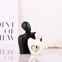 Escultura moderna de cerámica para parejas, estatua abstracta de amor, para decoración del hogar en sala de estar, dormitorio, oficina, regalo único para parejas, aniversario, cumpleaños, muestra - 3