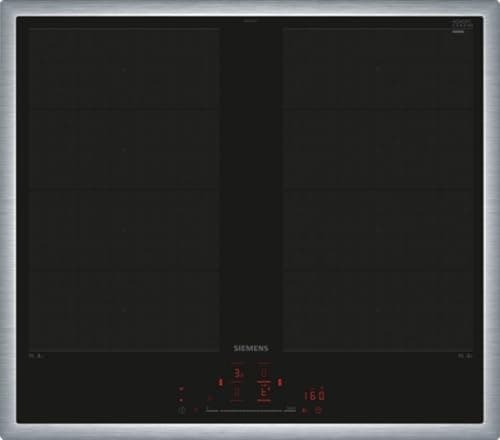 Siemens EX645HXC1E iQ700, Smart piano cottura a induzione, 60 cm, nero, con telaio, varioinduzione, TouchSlider, sensore di frittura Pro – arrosto senza rischio di combustione