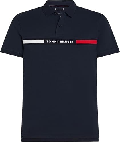 Tommy Hilfiger Herren Poloshirt Kurzarm Chest Insert Regular Fit, Blau (Desert Sky), L