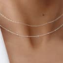 Meteorstarry Silberkette Damen 925 Ohne Anhänger,Layering Doppelte Kette Silber,Personalisiert Halskette Wasserfester Boho Schmuck Jewellery für Frauen Mädchen Freundin - 6