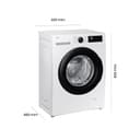 Samsung WW90DG5G34AEEG Waschmaschine WW5100D SLIM, 9 kg, EEK: A (-10%), Nur 48 cm tief, Dampfprogramm, AI Energy Mode, Ecobubble, WiFi, Mikroplastik-Programm, AI Wash, SuperSpeed 39 Min., Weiß - 2