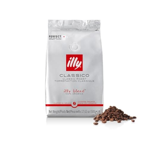 illy Full Bean Coffee - Perfectly Roasted Beans - Classico Medium Roast - With Notes of Caramel, Orange Blossom and Jasmine - 100% Arabica - No Preservatives - 500ml
