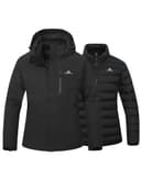 Pioneer Camp Giacca invernale da donna, 3 in 1, da snowboard, resistente alle cadute, altamente traspirante e traspirante, fodera in cotone, Nero , M - 1