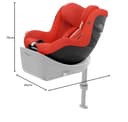 CYBEX Gold Kinder-Autositz Sirona G i-Size Plus, Ohne Base, Ab ca. 3 Monaten bis 4 Jahre, Max. 19 kg, 61 - 105 cm (Ab Geburt / 40 cm mit Neugeboreneneinlage), Hibiscus Red - 11