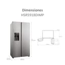 Haier SBS 90 Series 5 HSR5918DIMP Frigorífico Side by Side, con Dispensador de Agua y Hielo, Apertura puertas 90º, Motor Inverter, Total No Frost, An 90cm, Capacidad XXL 511L, Iluminación LED, Inox - 4