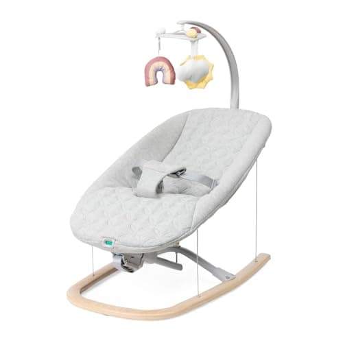 Chicco Sdraietta Dondolo Neonato Zen Wave 0-6 Mesi, Movimento Naturale Senza Batterie, Barra Gioco con Giostrina e Musica Rilassante, Compatta, Richiudibile e Salvaspazio