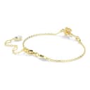 Swarovski Pulsera Idyllia, Cadena con una Flor Hecha de Cristales en Varias Tallas y Tonos Suaves, Incluida una Hoja en el Tallo en Espiral, Baño en tono oro, Multicolor - 5