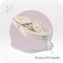 Sdraietta MoMi KENANI SAND per bambini fino a 9 kg, con display LED, telecomando, Bluetooth, alimentazione a batteria o elettrica, cintura di sicurezza a 5 punti, aro e giocattoli - 6