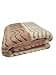 Wool & Home Merino Wool Blanket 140 x 200 cm - Cuddly Blanket Made of 100% Merino Wool, Beige Brown Line Pattern - Weight 500 g/m² - Breathable and Durable - 1