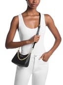 Michael Kors Jet Set Travel Small Pebbled Leather Convertible Crossbody Bag Black - 2