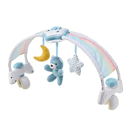 Chicco Rainbow Arch Development Game 2 in 1 Compatible with Next2Me Bed, Crib Panel with Rainbow Arch and Night Light with Music and Pendants - Baby Toy 0+ Months, Blue