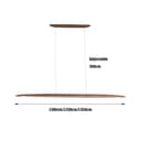 LED Wood Pendant Lamp Dining Table Pendant Lamp, Dimmable Modern Pendant Lamp Wood With Remote Control, Modern Straight Design Living Room Lamp Hanging For Kitchen Office Dining Room (Wood, 150 cm) - 7