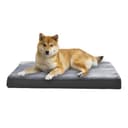 Amazon Basics XL Cat and Dog Bed U-Shape Bolster, Orthopaedic Foam Dog Sofa with Removable Washable Cover, Grey, 104 x 74 x 10 cm (L x W x H) - 1