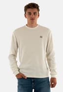 Calvin Klein Men’s Waffle Badge Long Sleeve Top with Round Neck, Beige (Tofu), XL - 2