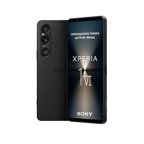 Sony Xperia 1 VI - 6,5" 19,5:9 FHD+ HDR OLED 120Hz, triplo obiettivo con sensore innovativo e ZEISS, audio 3,5 mm, Android 14, IP65/68, Dual SIM, nero, 24 + 12 mesi di garanzia [Amazon Exklusiv]