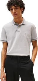 Tommy Hilfiger Herren Poloshirt Kurzarm Contrast Collar Block Regular Fit, Grau (Light Grey Heather), M - 1