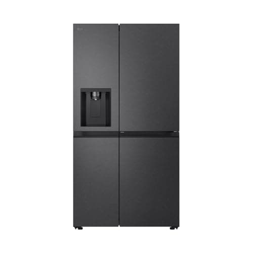 LG GSJC40EPPE Side-by-Side Kühlschrank mit Gefrierfach – Door-in-Door Funktion, Festwasseranschluss, Total NoFrost, Modern Flat Door, Matt Schwarz Metallic