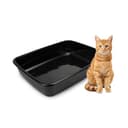 Ferplast Lettiera Gatto, Toilette per Gatti Grandi, in Plastica con Bordi Alti, Facile e Veloce da Pulire L 49,5 x W 64,5 x H 14,5 cm, Nero - 1