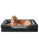 JOEJOY Cuccia ortopedica per cani di taglia media, in memory foam, rimovibile, lavabile, ortopedica, 89 x 64 x 17 cm, a forma di uovo, antiscivolo, colore nero - 1