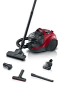 Bosch Aspiradora Serie 4 BGS21CAR, sin Bolsa, Potencia extrafuerte, 10 años de garantía del Motor, Filtro higiénico HEPA, Boquilla Mini Airturbo, Color Rojo - 1