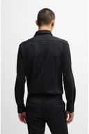 HUGO Camicia da uomo Kenno slim fit in jersey elasticizzato, Nero , 38 - 4