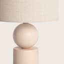 LEDKIA LIGHTING - Lámpara de Mesa Cerámica Rahma | Diseño Boho Chic | Base Cerámica y Pantalla Tela | Soporte Bombilla E27, Beige - 6
