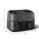 Philips Airfryer Dual Basket 3000 Series Heißluftfritteuse, 9L, 2 Körbe, 2 Gerichte gleichzeitig, RapidAir Plus Technologie, 90% weniger Fett, Energieeffizient, HomeID App (NA350/00) - 9