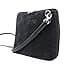 Lusso in pelle Genuine Italian Suede Front & Leather Back Handbag Crossbody Shoulder Bag with Detachable Strap (Black) - 2