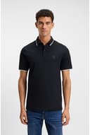 BOSS Mens Passertip Logo-Patch Slim-fit Polo Shirt in Stretch Cotton - 3