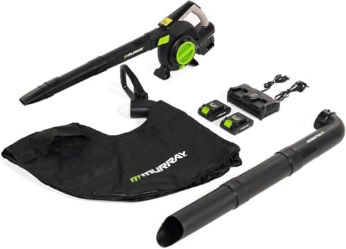 Murray Soffiatore e Aspiratore di Foglie a Batteria 20V 3-in-1 MU-BAT-VB270-KIT – Motore Brushless, Controllo Intelligente, 4 Velocità +TURBO, Sacco Raccoglipolvere da 45L, Montaggio Rapido