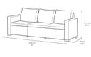 Allibert by Keter Gartenlounge Sofa California 3-Sitzer, cappuccino/sand, inkl. Sitz- und Rückenkissen, Kunststoff, runde Rattanoptik, 199 x 68 x 72 cm - 3