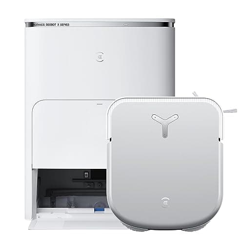 ECOVACS DEEBOT X2 OMNI Robot Aspirapolvere Lavapavimenti, 8000 Pa, Stazione All-in-one, Sottile Quadrato, Sollevamento Mop 15mm, Lavaggio Acqua Calda, Evitamento Intelligente Degli Ostacoli