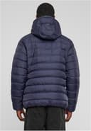 Giacca Invernale da Uomo con Cappuccio, Calda e Trapuntata, Piumino Adatto anche alle Mezze Stagioni Colore: Blu/Bianco/Blu, Taglia: 3XL - 8