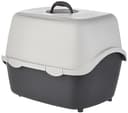 Trixie – Bandeja Higiénica para Gato Vico, 40 × 40 × 56 cm, Gris Oscuro-Gris Claro, con Cubierta, Puerta Abatible y Asa, Fácil Limpieza, Borde Doble Antisalpicaduras - 3