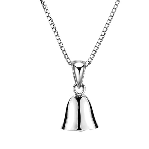 KUTCEK Collar de plata 925 con colgante de campana para mujer, cadena de clavícula, diseño minimalista, regalo para su delicada elegancia