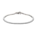 PVUVTNAHW Bracciale da Tennis da Donna con Catena in moissanite autentica da 2 mm e 0,03 carati, gioielleria raffinata, Argento Sterling 925(Moissanite_16cm) - 1