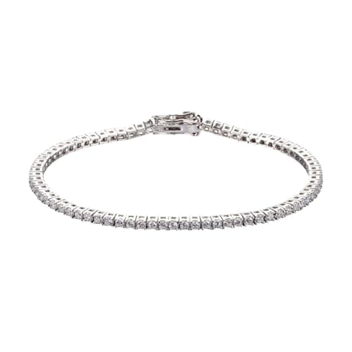 PVUVTNAHW Bracciale da Tennis da Donna con Catena in moissanite autentica da 2 mm e 0,03 carati, gioielleria raffinata, Argento Sterling 925(Moissanite_16cm)