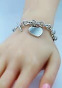 Ch.Abramowicz Gravur Silberarmband Kette Herzanhänger Tiffany Miller Silber 925 19 - 3