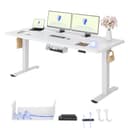 FLEXISPOT Höhenverstellbarer Schreibtisch mit 2 Motoren & 25MM EINTEILIGER Tischplatte 180x80 cm, Ergonomischer Bürotisch Elektrisch mit Kabelmanagement, Memory Funktion & Höhenanzeige - 1