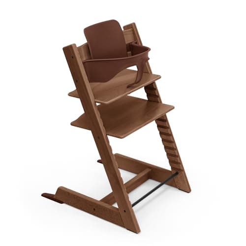 Stokke Tripp Trapp Hochstuhl, Warm Brown - Inklusive Stuhl + Baby Set2 für Kinder von 6-36 Monaten - Verstellbar, ergonomisch & leicht zu reinigen