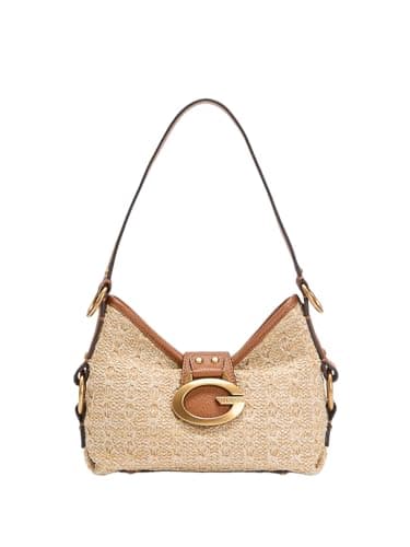 GUESS Schultertasche Camden Mini Shoulder Bag Natural/Cognac beige